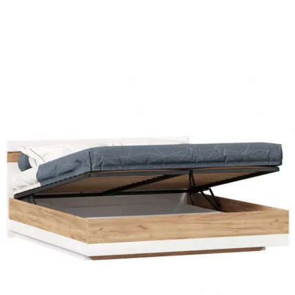 Кровать двуспальная 1800 с подъёмным механизмом Фиджи ЛД 659.083.000 Дуб Золотой Белый_2