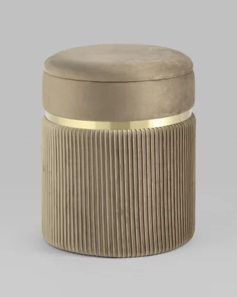 Пуф Миранда с ящиком велюр Бежевый_1