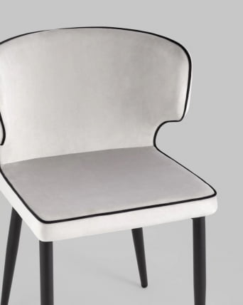 Стул Матео с кантом велюр Светло-серый_2