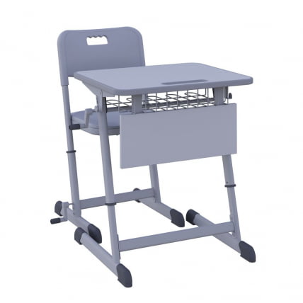 Парта одноместная НОМАД В 600х500 с ручной регулировкой высоты (рост 4-6) Голубой/Серый / NOMAD V_1