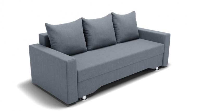 Диван Квадро-3 ППУ (ЗР) Цвет фасада: Серый; Тип: Прямой; Материал фасада: Металл/Велюр_0