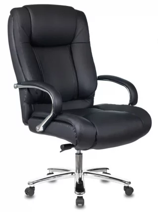 Кресло руководителя Бюрократ T-9925SL кожа Черный_0
