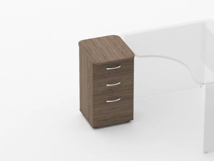 Тумба приставная на 3 ящика Glassy 3.10.15 Дуб Верцаска_0