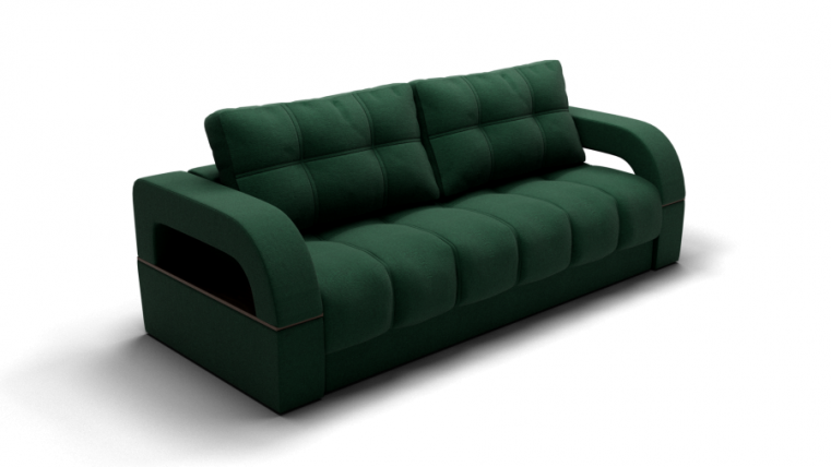 Диван Рич-1 (ЗР) Цвет фасада: Зеленый; Тип: Прямой; Материал фасада: Металл/Велюр_0