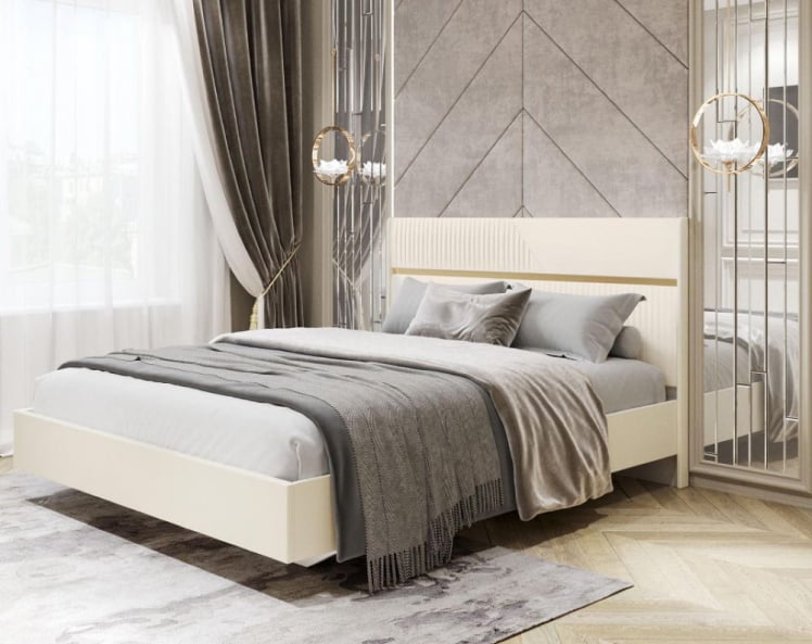 Кровать Монако 903.01 Белый шпон/Даллайс Айвори_0