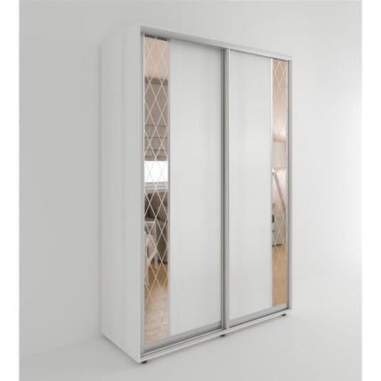 Шкаф-купе 2-х дверный Акцент-Вера ДР 1400х600 Выбеленное дерево_0