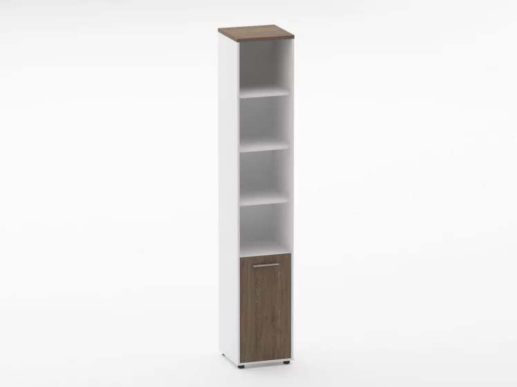 Шкаф 5 узкий верх открытый, низ глухая дверь Deka 10.23.11Пр Дуб Верцаска/Белый_0