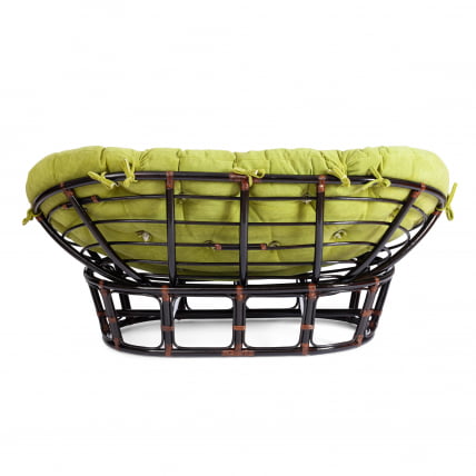 Диван MAMASAN/МАМАСАН 23/02 W /с подушкой/ подушка 182х119 см, 169х102х80 см, Antique brown (античный черно-коричневый), флок, олива, 23_3