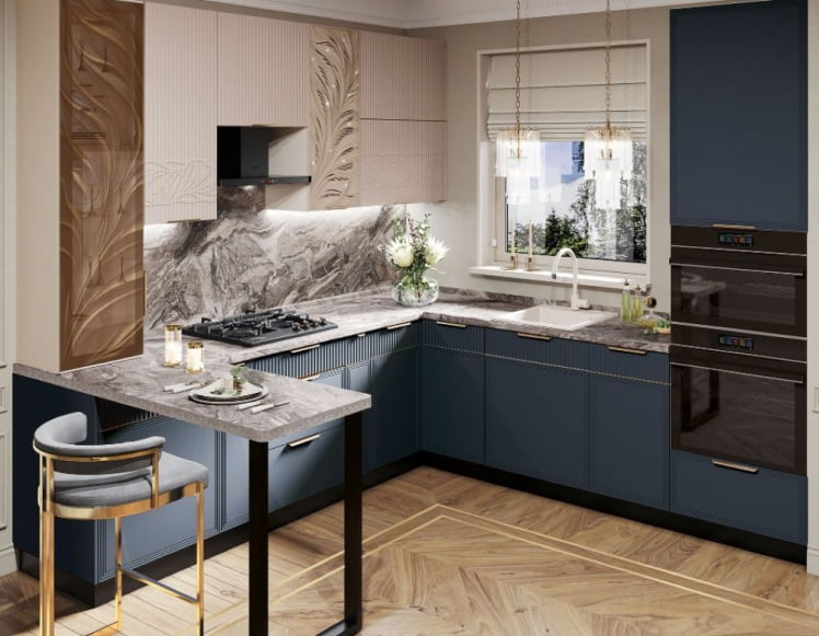 Кухонный гарнитур угловой с витриной Флоренция 108 238_0