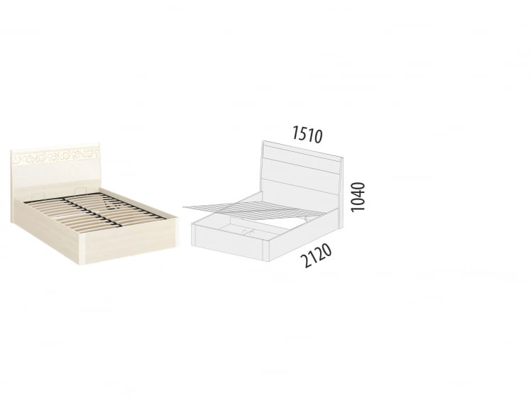 Кровать с подъемным механизмом Тиффани 93.31_3