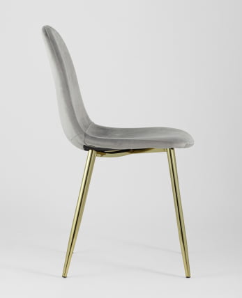 Стул Валенсия велюр золотые ножки Серый_3