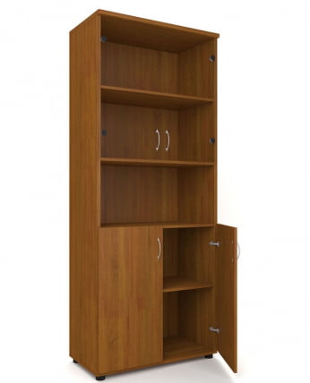 Шкаф для документов с прозрачными стеклами Р.Ш-4СБ Крафт золотой_1