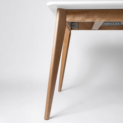 Стол обеденный Пегас Plus 160x95 Эмаль белая Морилка Орех_3