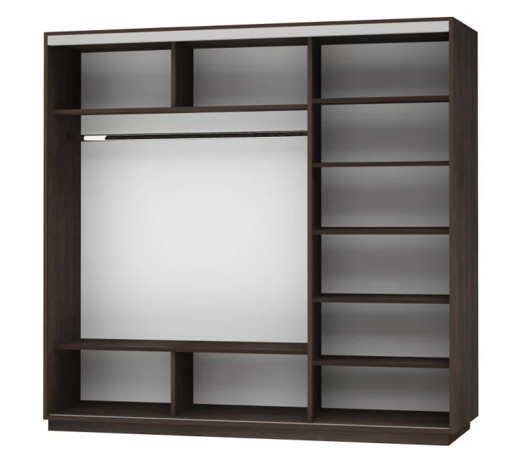 Шкаф-купе трехдверный Экспресс Трио Элемент 2400х2400h Дуб венге_1