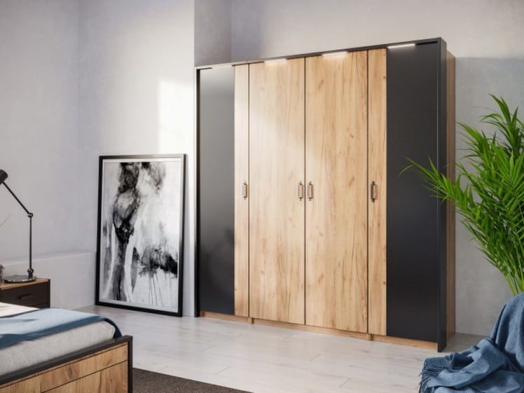 Техно Шкаф одностворчатый с паспарту Техно 01 Дуб Золотой_5