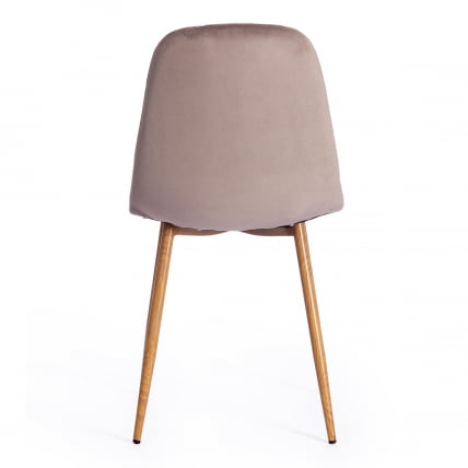 Стул BREEZE (mod. 4724) металл/вельвет, 44х48х87см, серо-бежевый/натуральное дерево_3