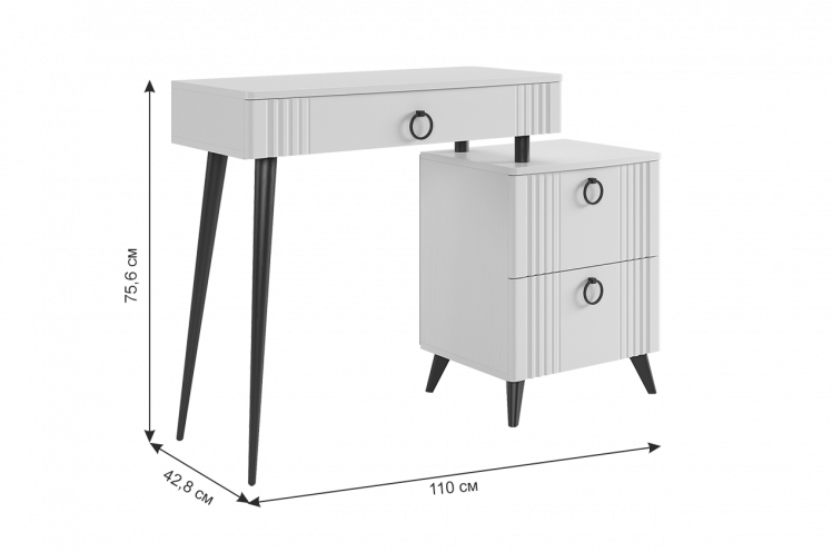 Туалетный столик (без зеркала) Ева TS-01_1