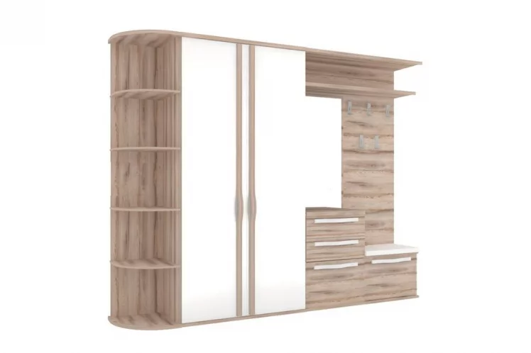 Комплект мебели для прихожей Марта ЛД №3 Белый Дезира Эш_0