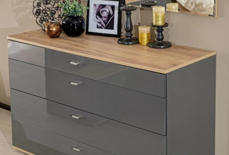 Комод 1200 с 4 ящиками Фиджи ЛД 659.050.000 Дуб Золотой Антрацит_4