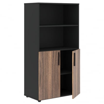 Шкаф с 1 комплектом глухих малых дверей VELION VENEER VRMCS 80.5 Американский орех Яшма черная_1