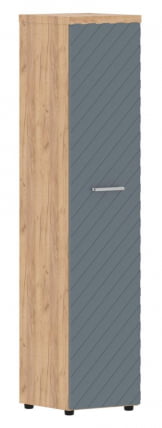 Шкаф колонка с глухой дверью и топом Torr LUX TLHC 42.1 Дуб Бофорд Серо-голубой_0