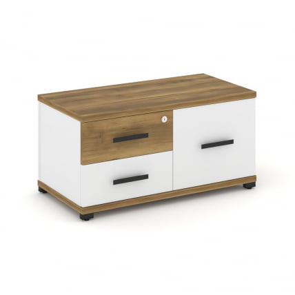 Тумба приставная сервисная CONCEPT CN.TSR-001 B/W Сандал Янтарный Белый бриллиант Черный_0