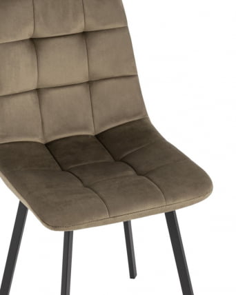 Комплект из четырех стульев Chilly велюр коричневый ножки металл черные_7