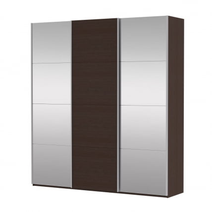 Шкаф-купе трехдверный Прайм 1800 Зеркало/ДСП/Зеркало Венге_0