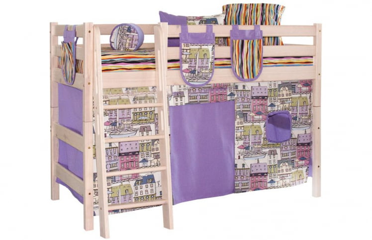 Шторы на полувысокую кровать Соня (кэнэлс сиреневый/панама песко сиреневый)_0