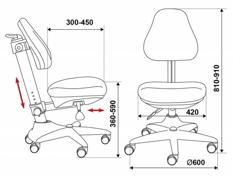 Кресло детское Бюрократ KD-2 PK/HEARTS-PK Розовый сердца_6