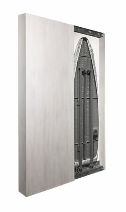 Шкаф со встроенной гладильной доской Iron Slim Eco (левый, купе) Беленый дуб_2