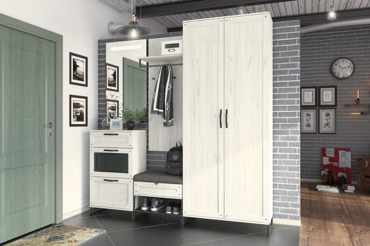 Шкаф двухстворчатый Сидней ЛД 672.020.000 Дуб Крафт Белый_2