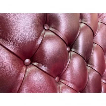 Диван двойной Амати стеганый в натуральной коже Бордовый_3