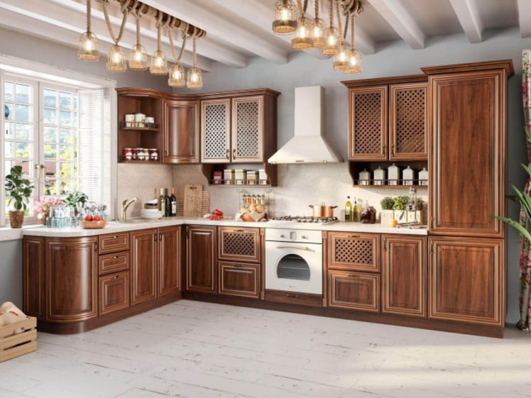 Шкаф кухонный 800 высокий с решеткой Кантри ЛД 235.346.000 Ноче Таволато_3