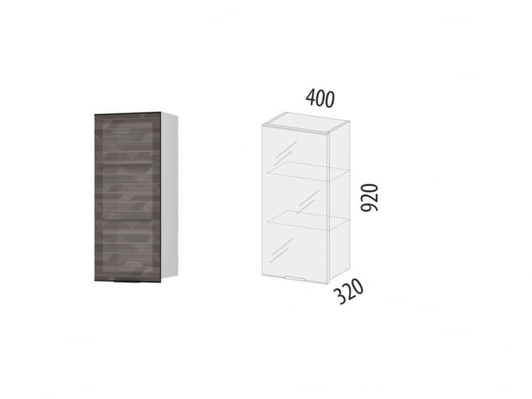 Шкаф-витрина кухонный (лев/прав) Бостон 104.04_3