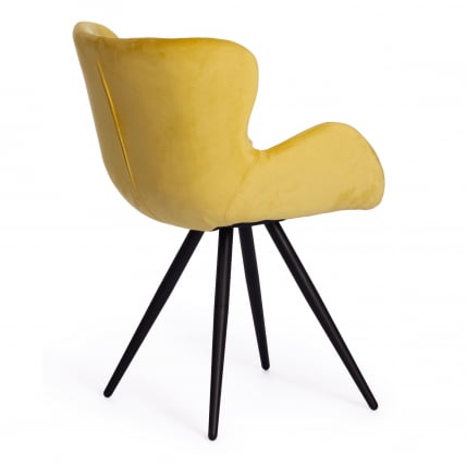 Кресло BOEING ( mod. 9120) / 1 шт. в упаковке металл/вельвет, 42x58x84.5x47см, желтый (HLR 40)/черный_2