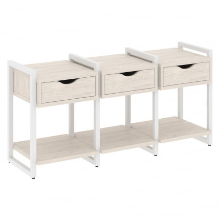 Тумба на регулируемых опорах наборная. Вариант №4 LOFT VR.L-TN-4.O Металл белый Денвер светлый_0