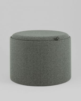 Пуф с ящиком Хюгге L букле темно-серый_0