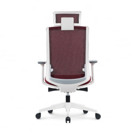 Кресло руководителя RUBY white frame (крестовина алюминий) Красный_3