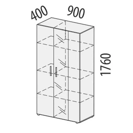 Шкаф-витрина двухдверный Фреска 66.09 (лев/прав)_1
