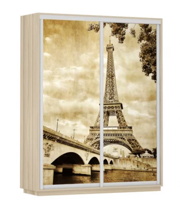 Шкаф-купе двухдверный Экспресс Дуо 1600х2400h Париж/Ясень шимо светлый_0