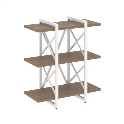 Стеллаж на регулируемых опорах - 3 полки LOFT VR.L-MST.O-3.4V Металл белый Дуб Аризона_0