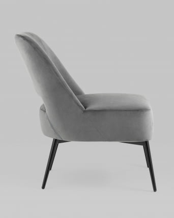 Кресло лаунж Бостон велюр Темно-серый_2