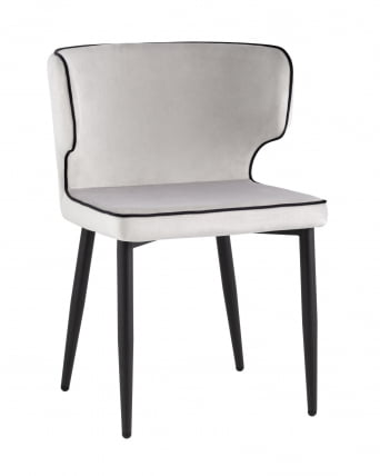 Стул Матео с кантом велюр Светло-серый_0