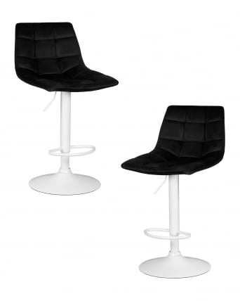 Стул барный DOBRIN TAILOR WHITE (черный велюр (MJ9-101))_0