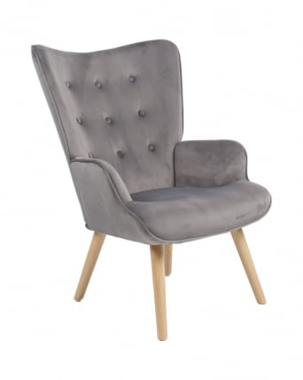Кресло Хью велюр Серый_0