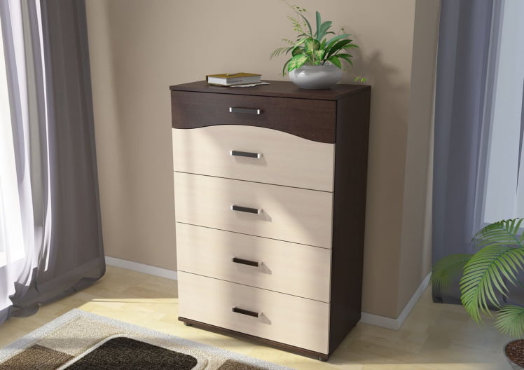 Комод Вега К-01 Венге/Дуб молочный_0