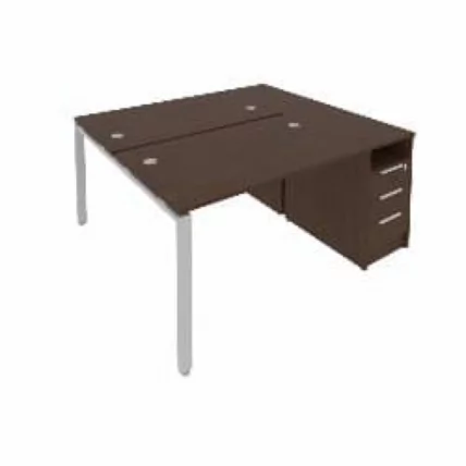 Рабочая станция с опорной тумбой Metal System Б.РС-СТП-2.2 Венге/Серый_0