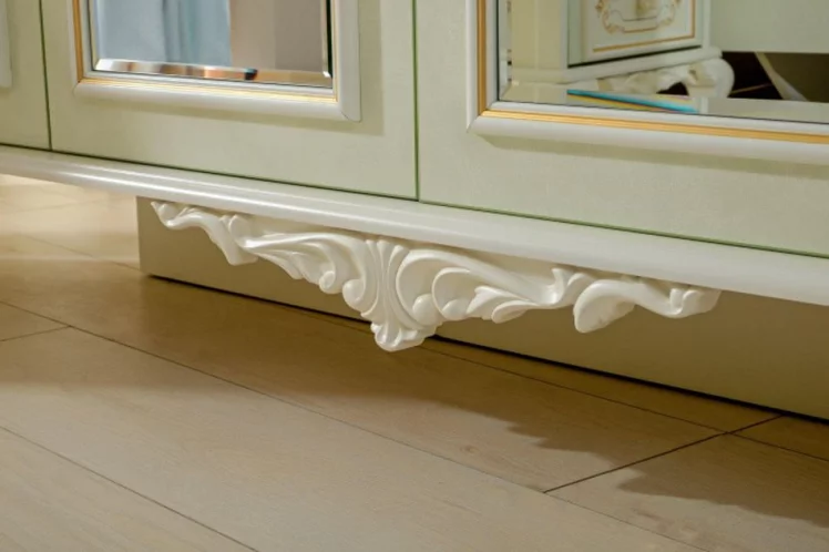 Шкаф четырехстворчатый с 2 зеркалами Луиза ЛД 665.111.000 Алебастр_11