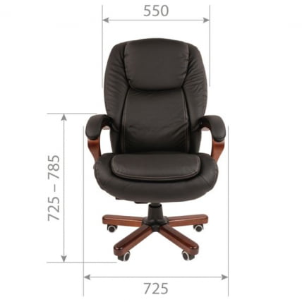 Кресло руководителя CHAIRMAN 408 кожа/экокожа, черный_3